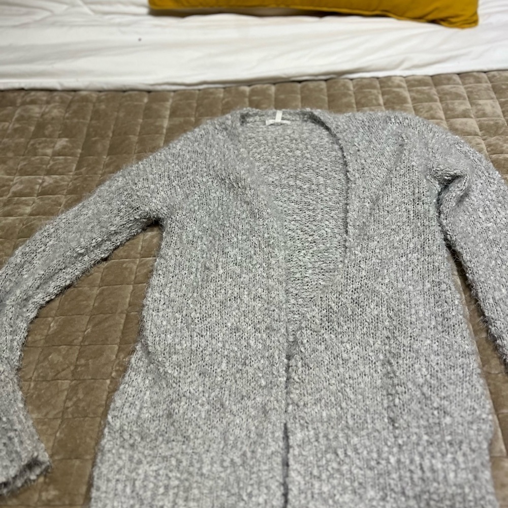 Maurices Gray Cardigan Sweater Cozy Knit Open Front